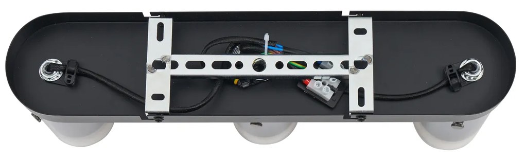 Modern mennyezeti spotlámpa gunmetal színben, 3-lámpás, forgatható és állítható - Drain