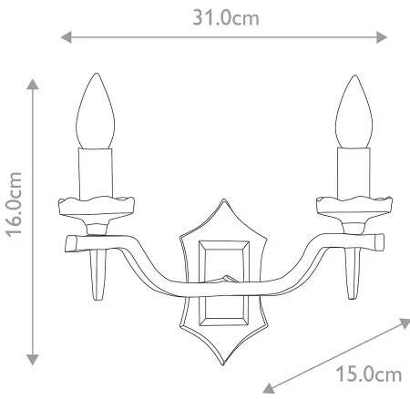 Elstead RY2B-BLACK - Fali lámpa RECTORY 2xE14/60W/230V