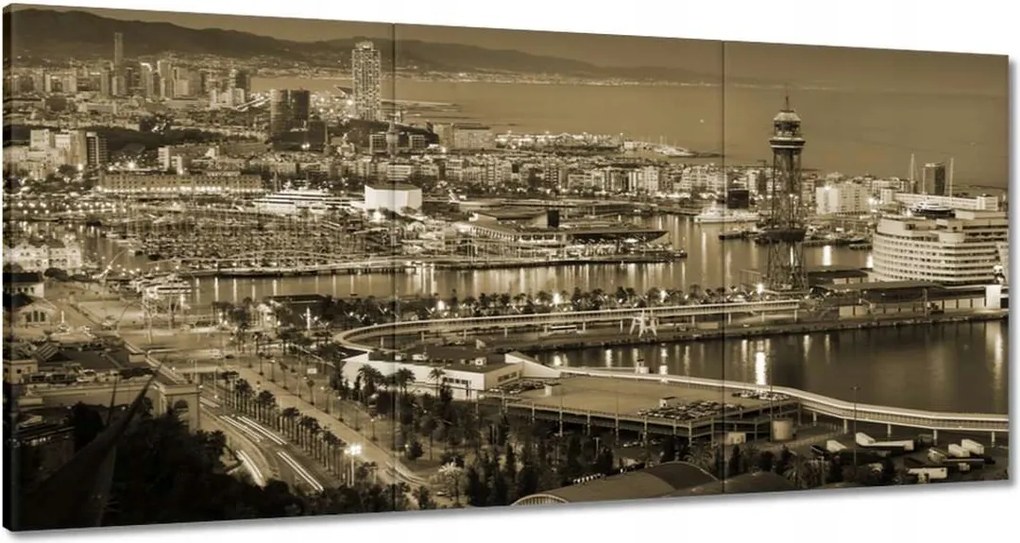 Festmények 180x90 Barcelona Éjszakai tájkép