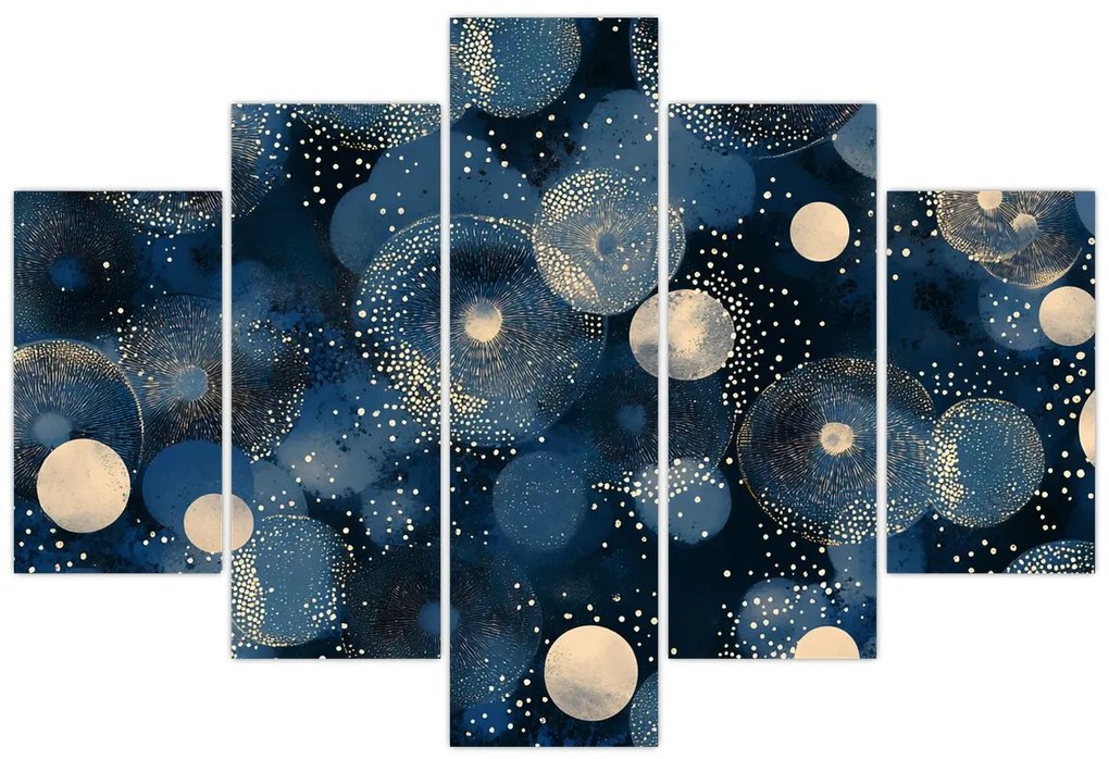 Kép - Kék-arany gyűrűk (150x105 cm)