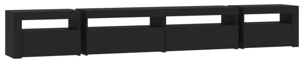 fekete TV-szekrény LED-világítással 270x35x40 cm