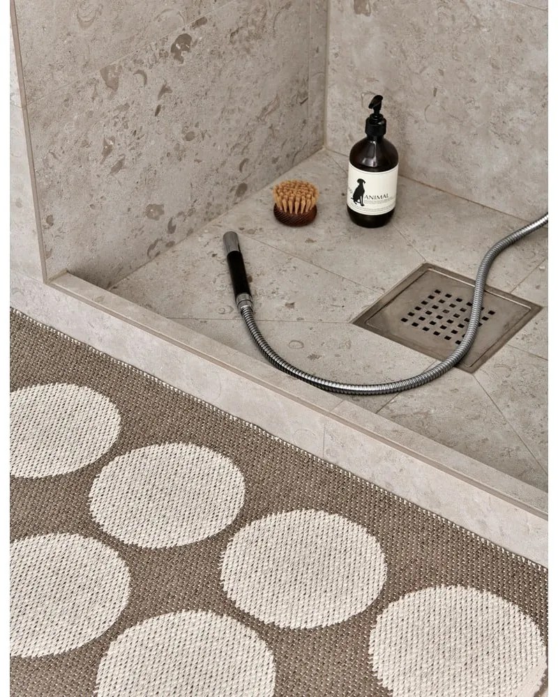 Barna-bézs kültéri-beltéri futószőnyeg 70x240 cm Hugo Walnut Linen – Pappelina