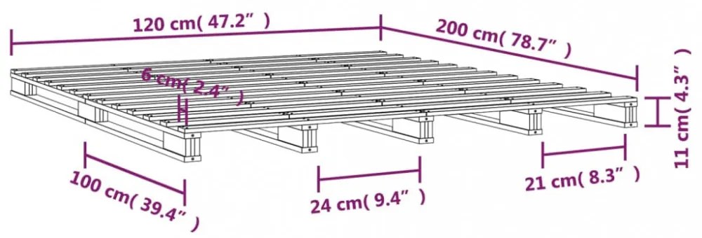 mézbarna tömör fenyőfa raklapágy 120 x 200 cm