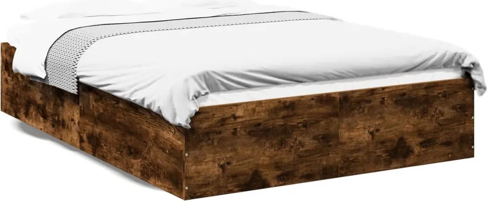 vidaXL füstös tölgy színű szerelt fa ágykeret 120 x 200 cm