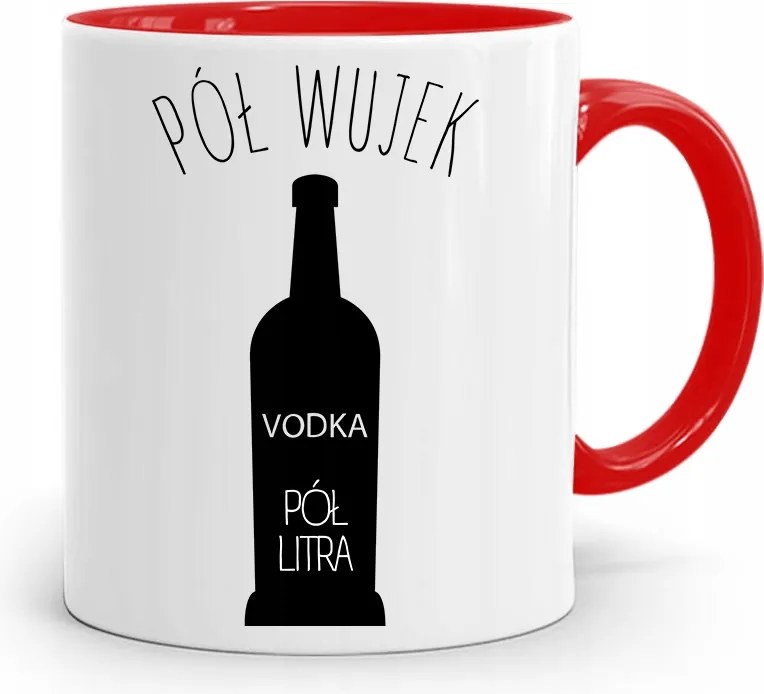 Piros Bögre Nagybácsinak Fél Bácsi Fél Liter fényképes nyomattal