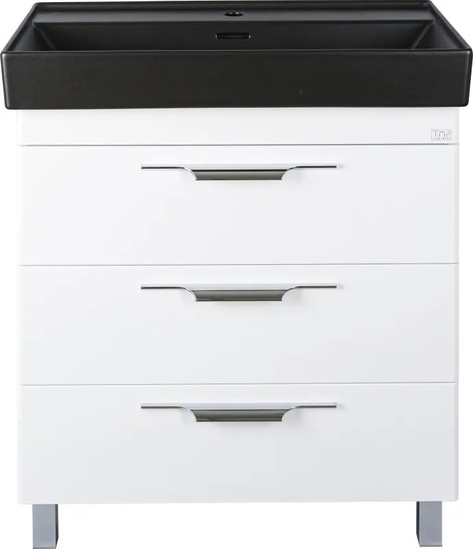 TMP TRIO 60 álló fürdőszobabútor - CeraStyle SHARP FEKETE mosdóval - 60 x 48 cm