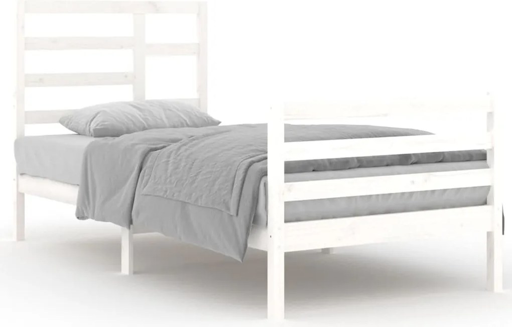 vidaXL fehér tömör fa ágykeret 90 x 200 cm