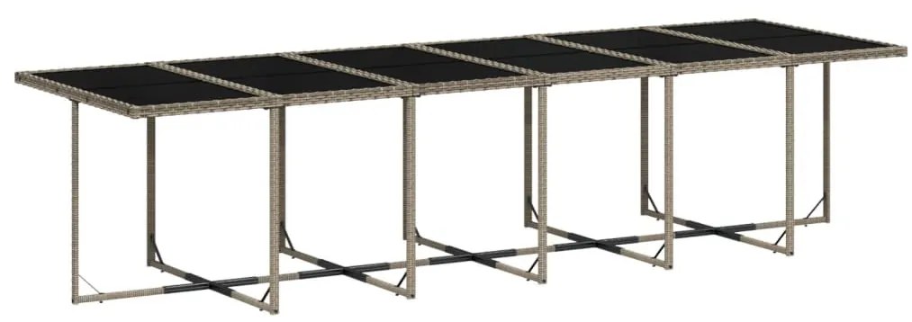 17 részes szürke polyrattan kerti étkezőgarnitúra párnával