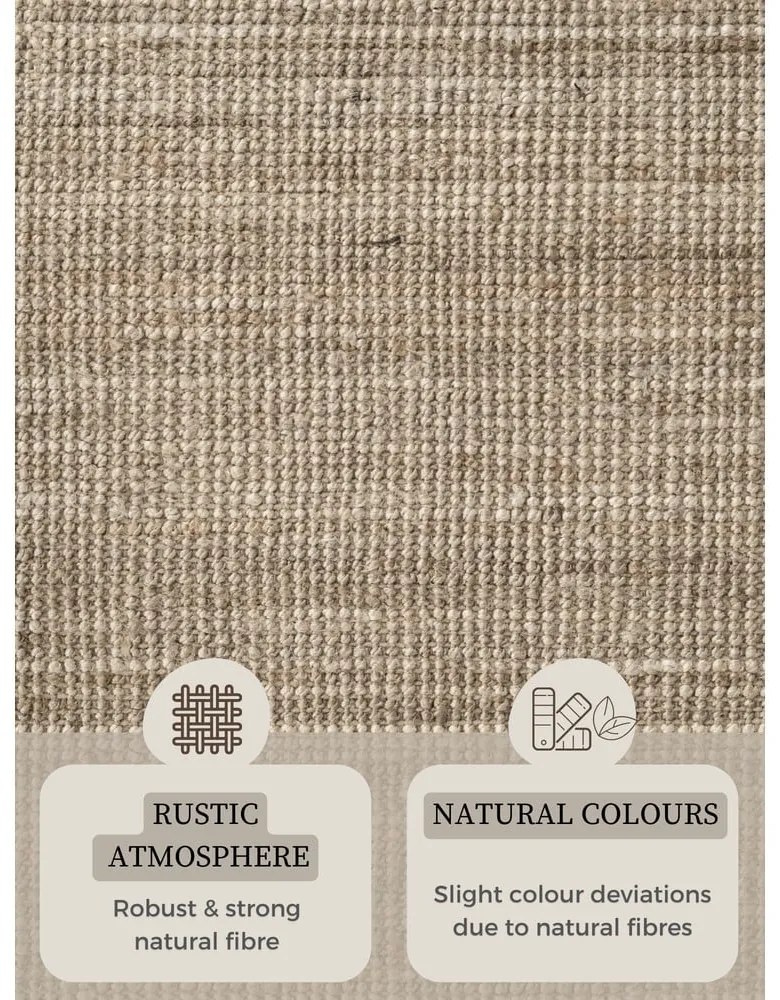 Szürkésbarna juta kerek szőnyeg ø 200 cm Bouclé Jaipur – Hanse Home