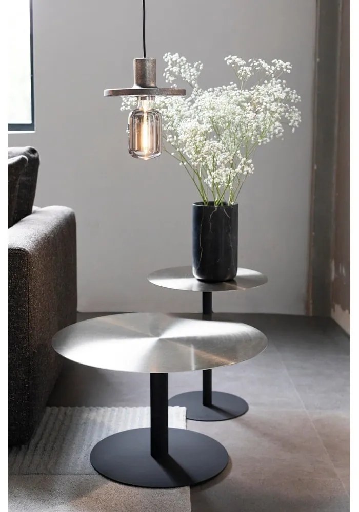 Fekete-aranyszínű fém kerek dohányzóasztal ø 60 cm Snow – Zuiver