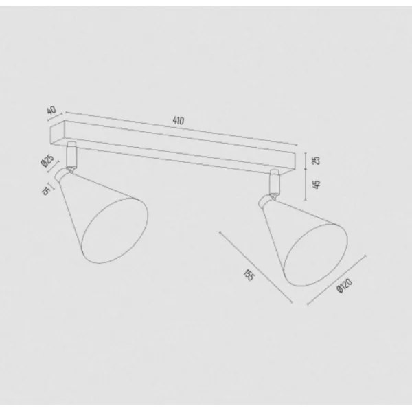 Argon 7147 - Spotlámpa LUCINDA 2xE14/7W/230V fekete/arany