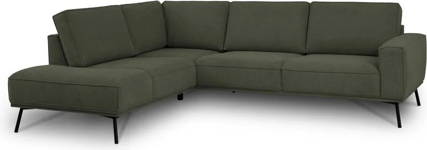 Sötétzöld zsenília sarokkanapé (bal oldali-L alakú) Amsterdam – Scandic