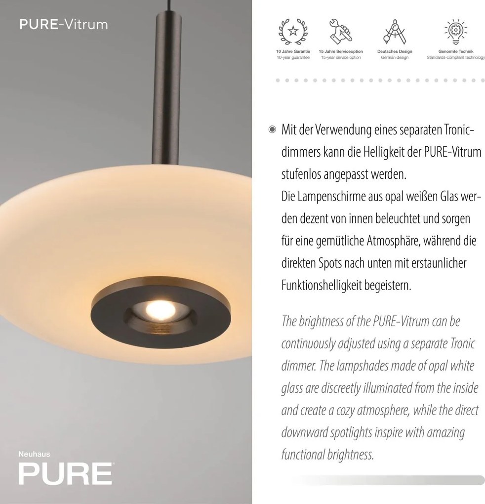 Paul Neuhaus modern függeszték pure vitrum barna ezüst pln2083-34
