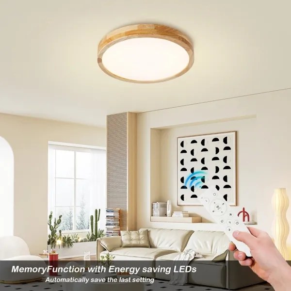 Brilagi - Fényerőszabályozható LED lámpatest WOODLINE LED/48W/230V 3000-6000K tölgy átm. 40 cm + távirányító