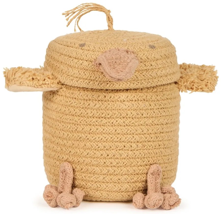 Sárga textil játéktároló kosár ø 13x15 cm Mini Charlie the Chicken – Lorena Canals