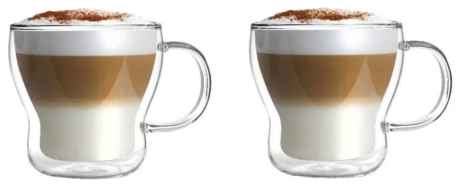 Üveg duplafalú bögre szett cappucinóhoz 2 db-os 370 ml Bolla – Vialli Design
