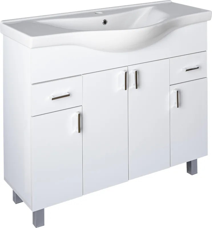 VivaStyle EKONOMIK 100 lábon álló fürdőszobabútor Sanovit ALBATROS 10100 mosdókagyló 99,5x46,5cm