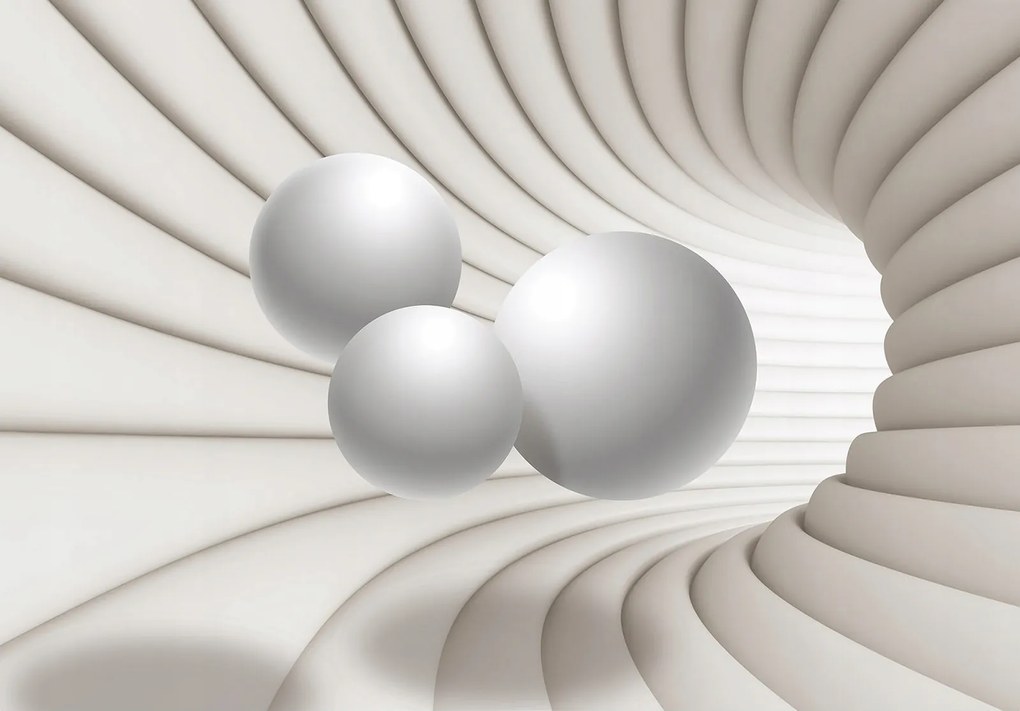Fotótapéta Fehér Alagutak Gömbök Absztrakt Minimalizmus Elegancia 416x254 +ragasztó
