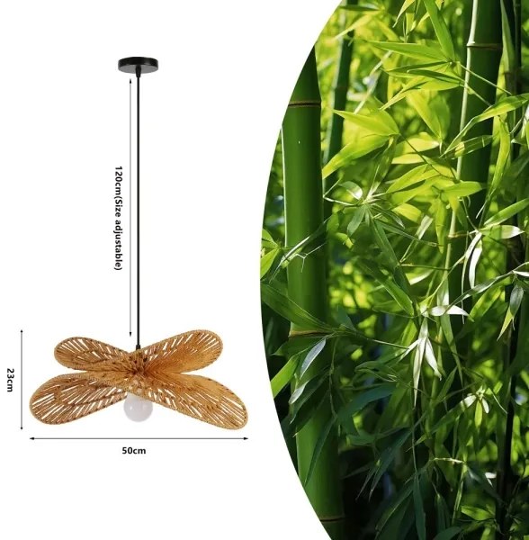 Immax 08265L - Csillár zsinóron MARIPOSA 1xE27/40W/230V átm. 50 cm juta