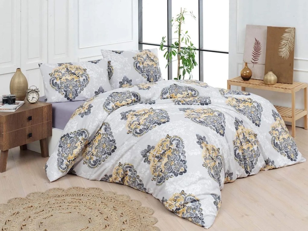 Vintage Szürke pamut ágynemű 200x140cm+90x70cm TiaHome