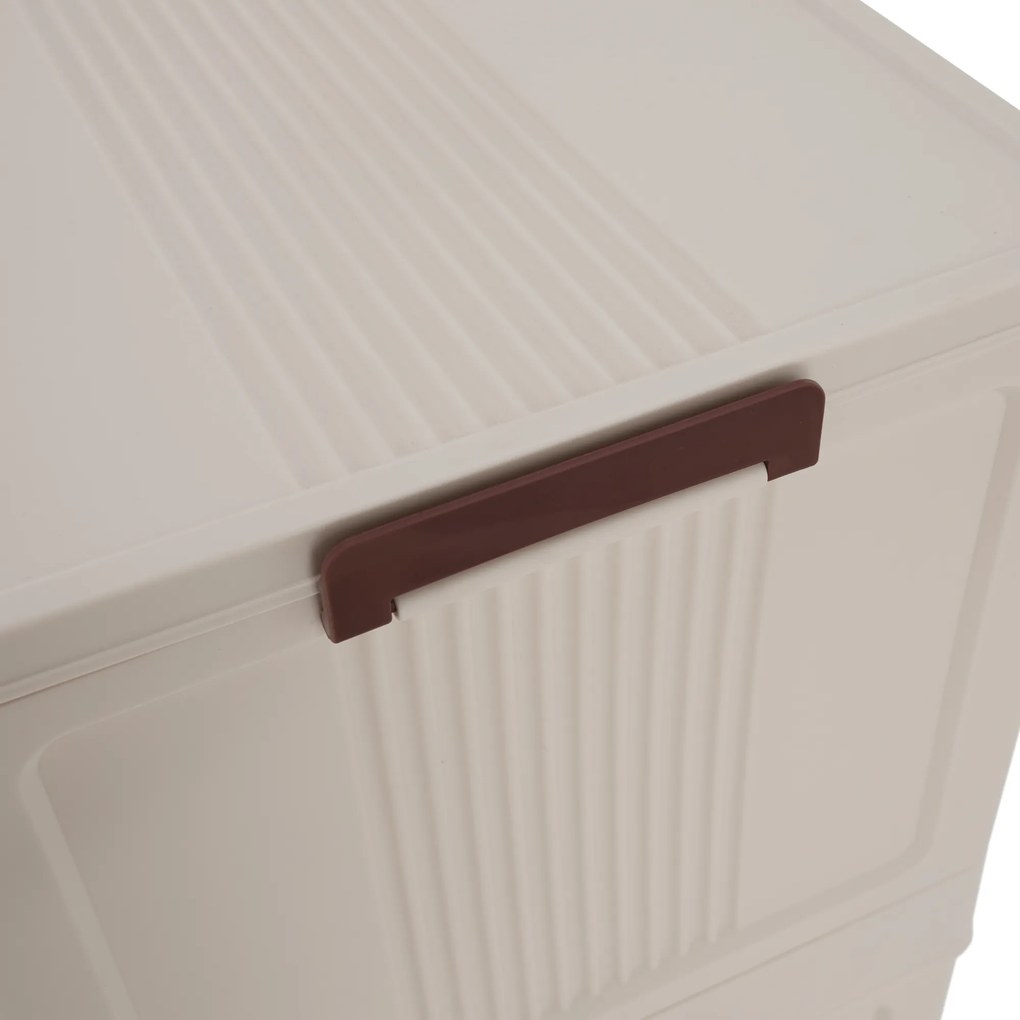 Összecsukható szekrény, fehér/barna, műanyag, POSA TYP 1