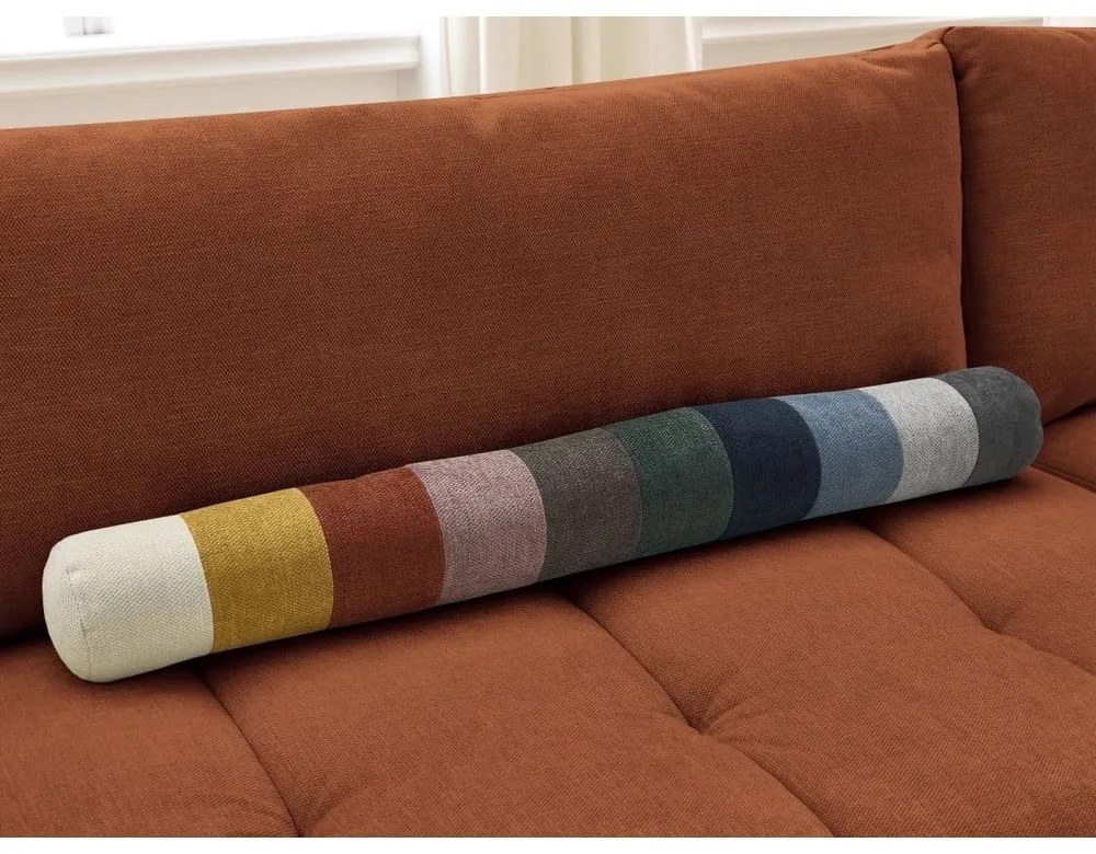 Téglavörös kinyitható-tárolóhelyes sarokkanapé (jobb oldali-L alakú) Fuji – Bobochic Paris