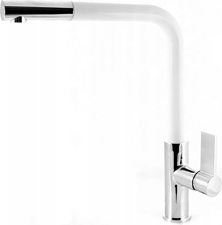 Linea konyhai csaptelep kihúzható kifolyócső nélkül Fehér Forgatható konyhai csaptelep