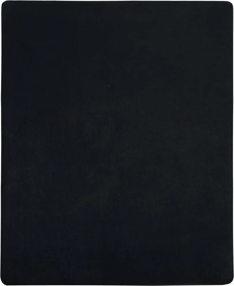vidaXL 2 db fekete pamutdzsörzé gumis lepedő 140 x 200 cm