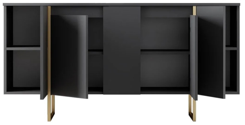 Konzolasztal Luxe - Anthracite, Gold