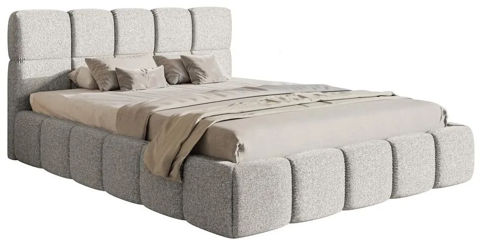 Franciaágy 180 cm Cirsten 180B (ágyráccsal) (világosszürke). 1099494