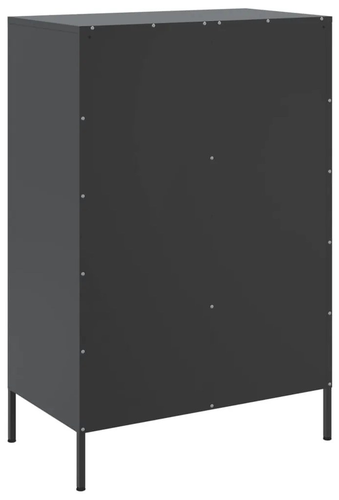 fekete acél magasszekrény 68 x 39 x 101,5 cm