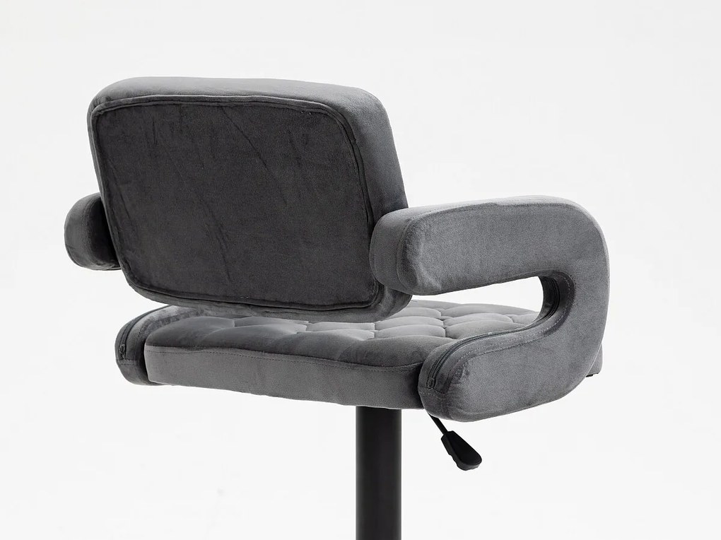 HR8403KW Grafit modern velúr szék fekete lábbal