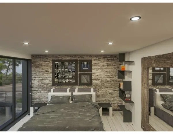 LED Beépíthető lámpa LED/18W/230V 4000K átm. 11,5 cm fekete