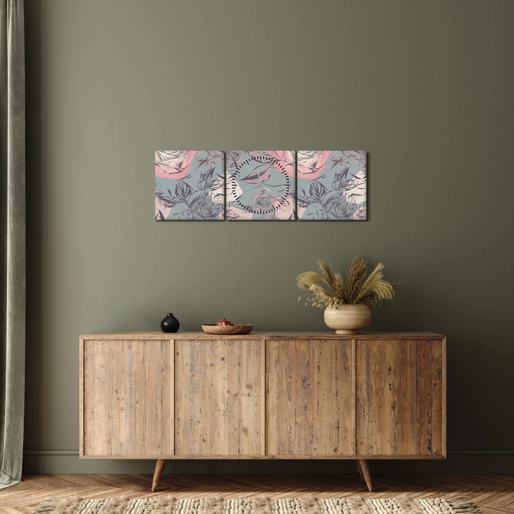Kép - Rózsák (órával) (90x30 cm)