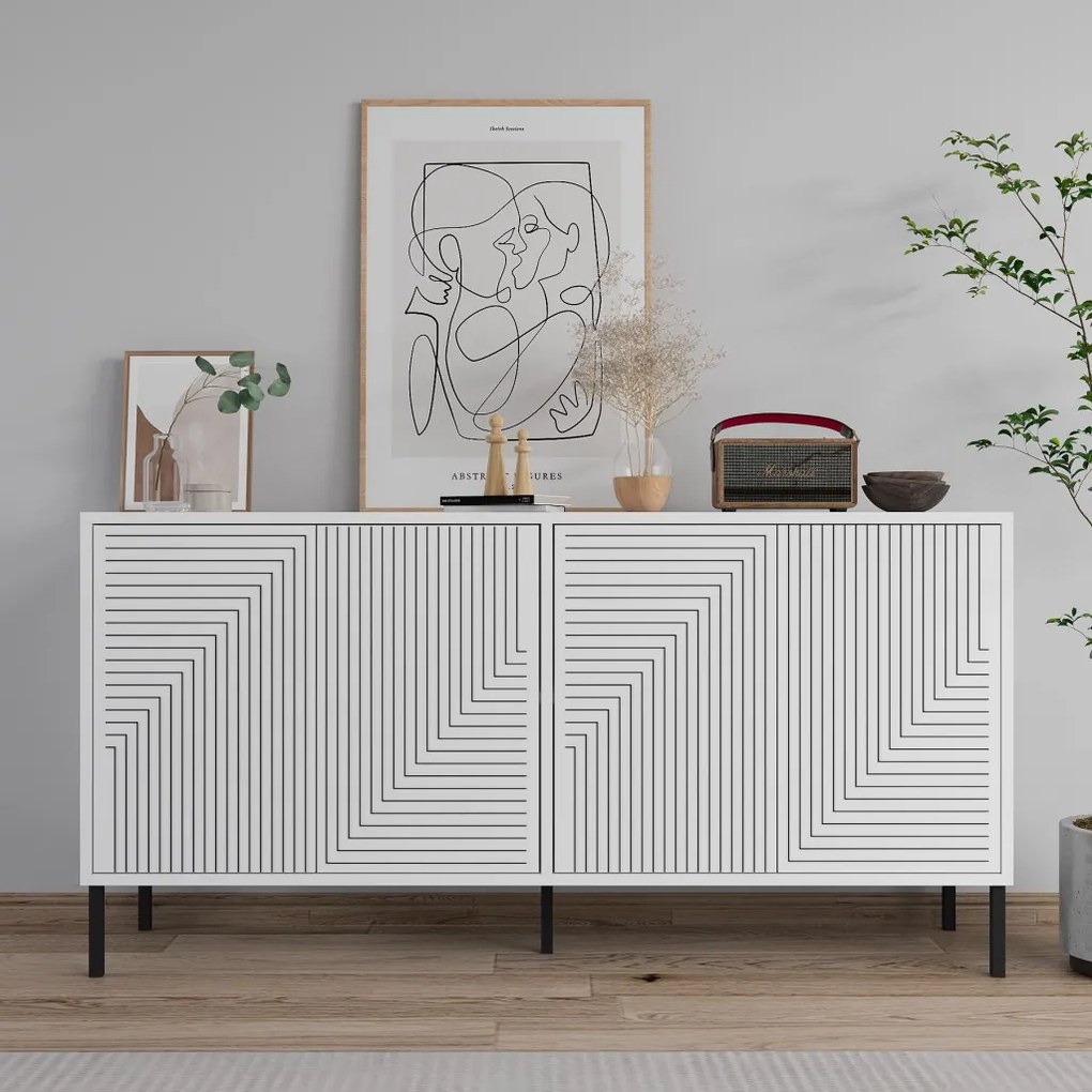 Evolet komód, fehér, 150 cm
