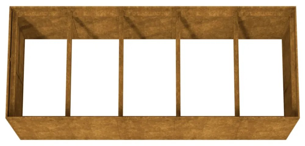 corten acél kerti magaságyás 200x80x80 cm