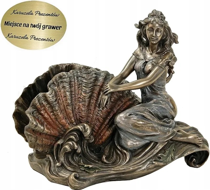 Szekrény Szecessziós Stílusú Szalvéta Tartó Gyönyörű Nővel, Kagylóval A Tenger Hullámain Ajándék