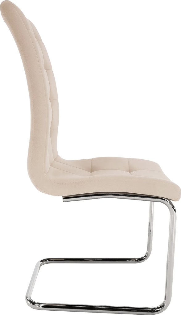 Étkezőszék, bézs Dulux Velvet szövet/króm, SALOMA NEW
