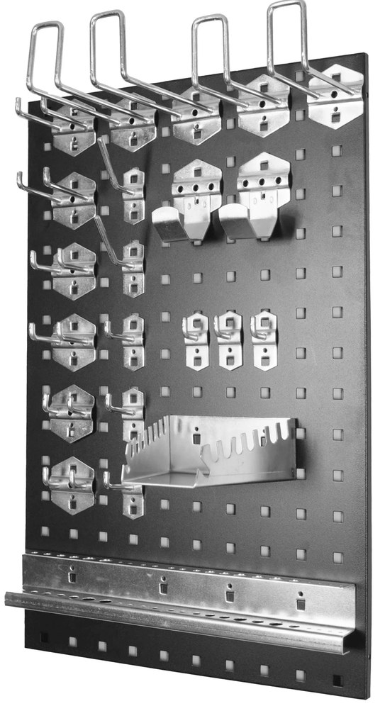 Márkájú fali szerszámtartóhoz alkalmas kampók és tartók, 22 darabos készlete