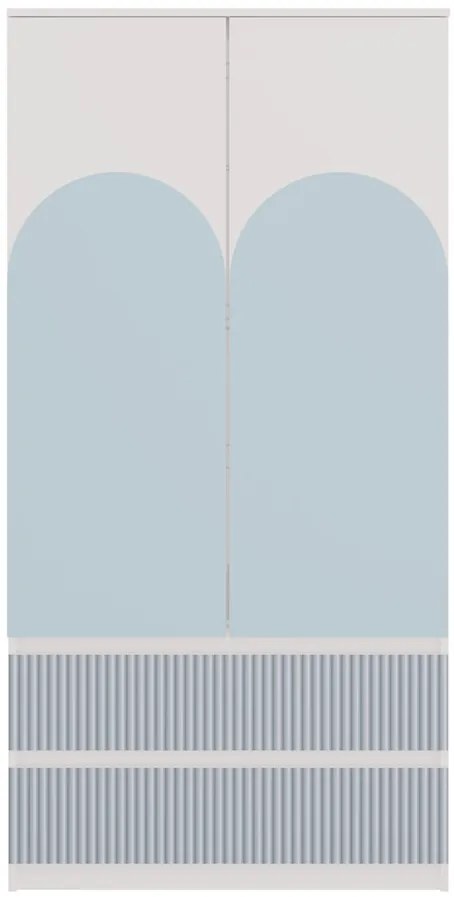 MIX SS-90 ARTEO gardróbszekrény, 90x180x50 cm, fehér-kék