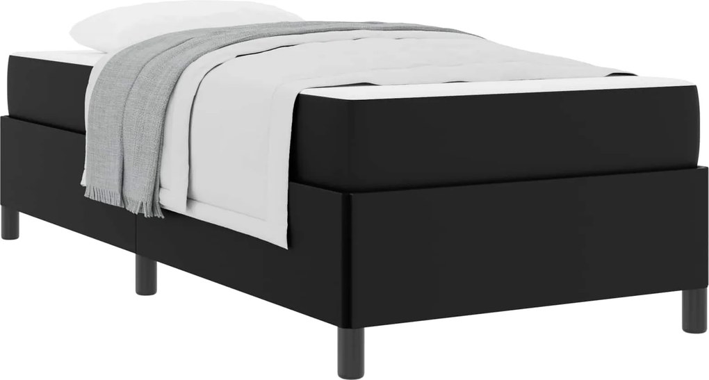 vidaXL Ágykeret matracmal Fekete 90 x 200 cm szövet