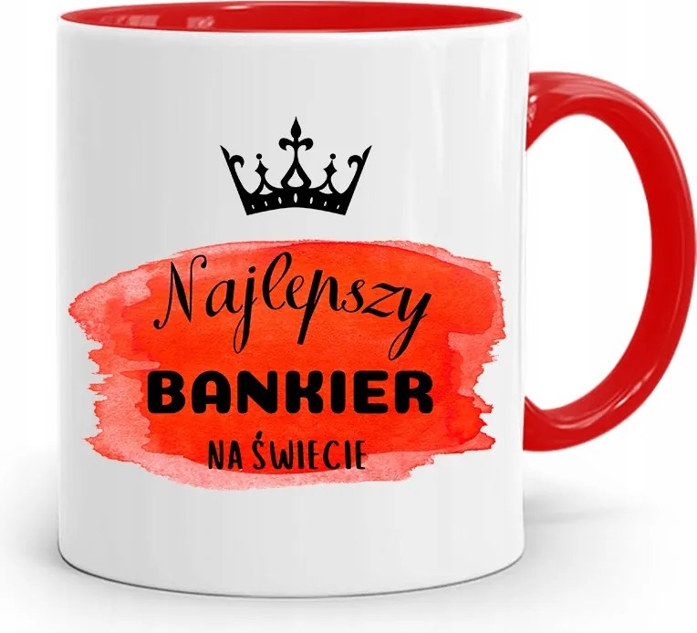 Bankárnak Piros Bögre Születésnapi Ajándék fényképes nyomtatással