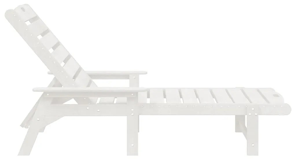 Kerti pihenő bútor 2 pcs Fehér 53 x 195.5 x 30 cm Polietilén