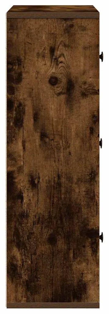 füstös tölgy színű szerelt fa könyvszekrény 60x24x76,5 cm