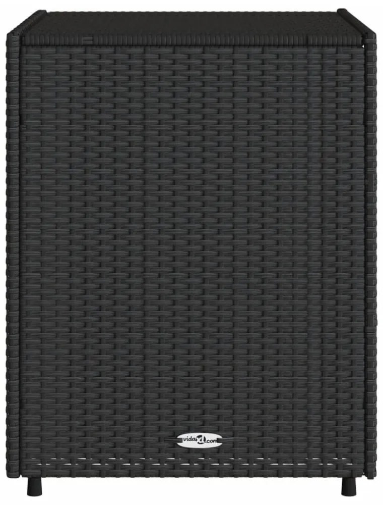 fekete polyrattan kerti tárolószekrény 55 x 59 x 69 cm