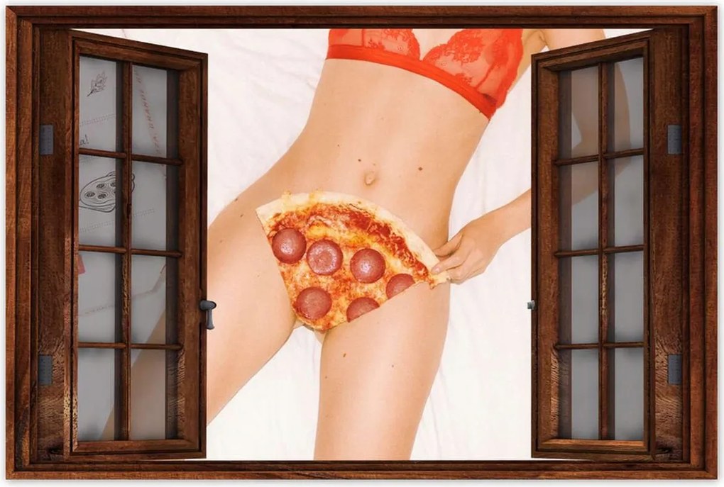 Poszterek 90x60 Húsos lakoma Pizza Szalámi