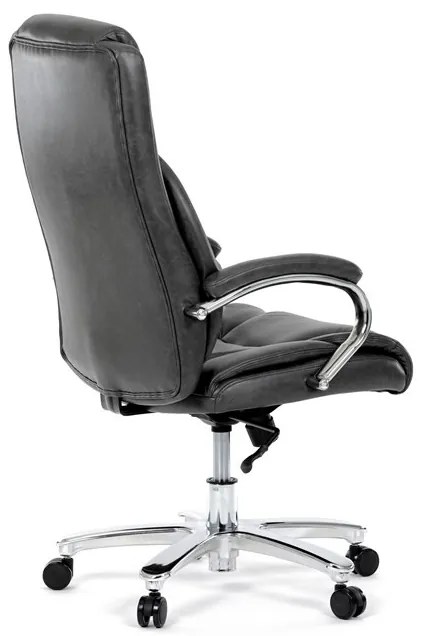 Szürke Ökobőr Irodai Főnöki Szék Hinta Mechanikával. KA-F1385 GREY