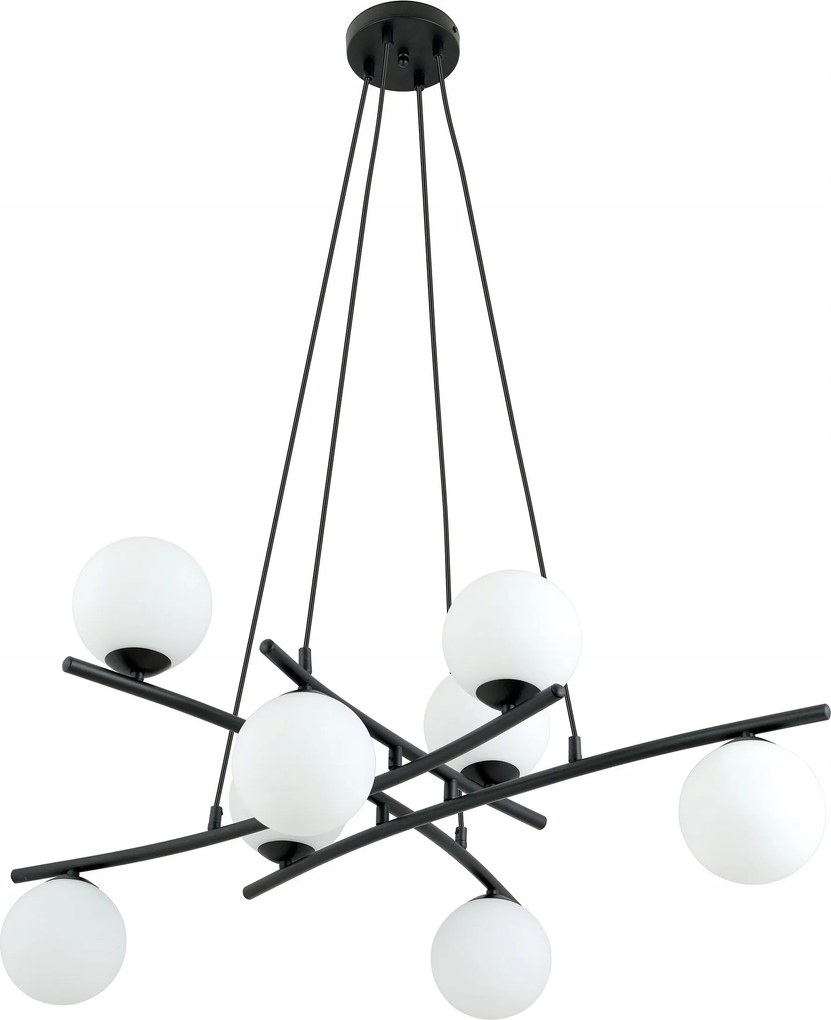 Essa 8 fekete lámpa fehér lámpabúrákkal hálószobába az ágy fölé