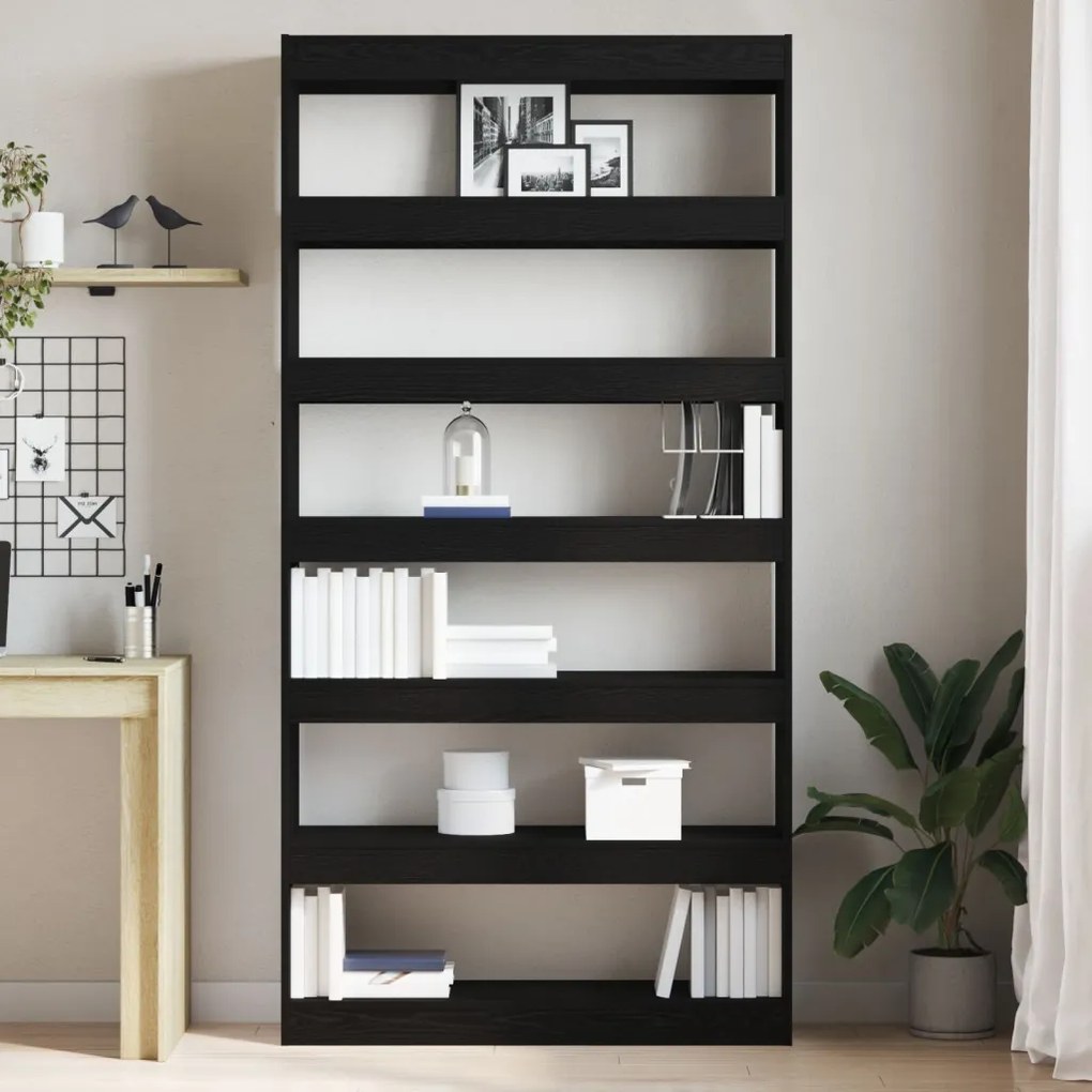 Könyvespolc Fekete tölgy Szerelt fa 100 x 30 x 198 cm Polcolás