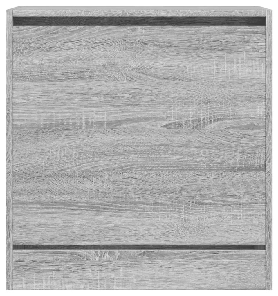 szürke sonoma színű szerelt fa cipőszekrény 60 x 34 x 63,5 cm